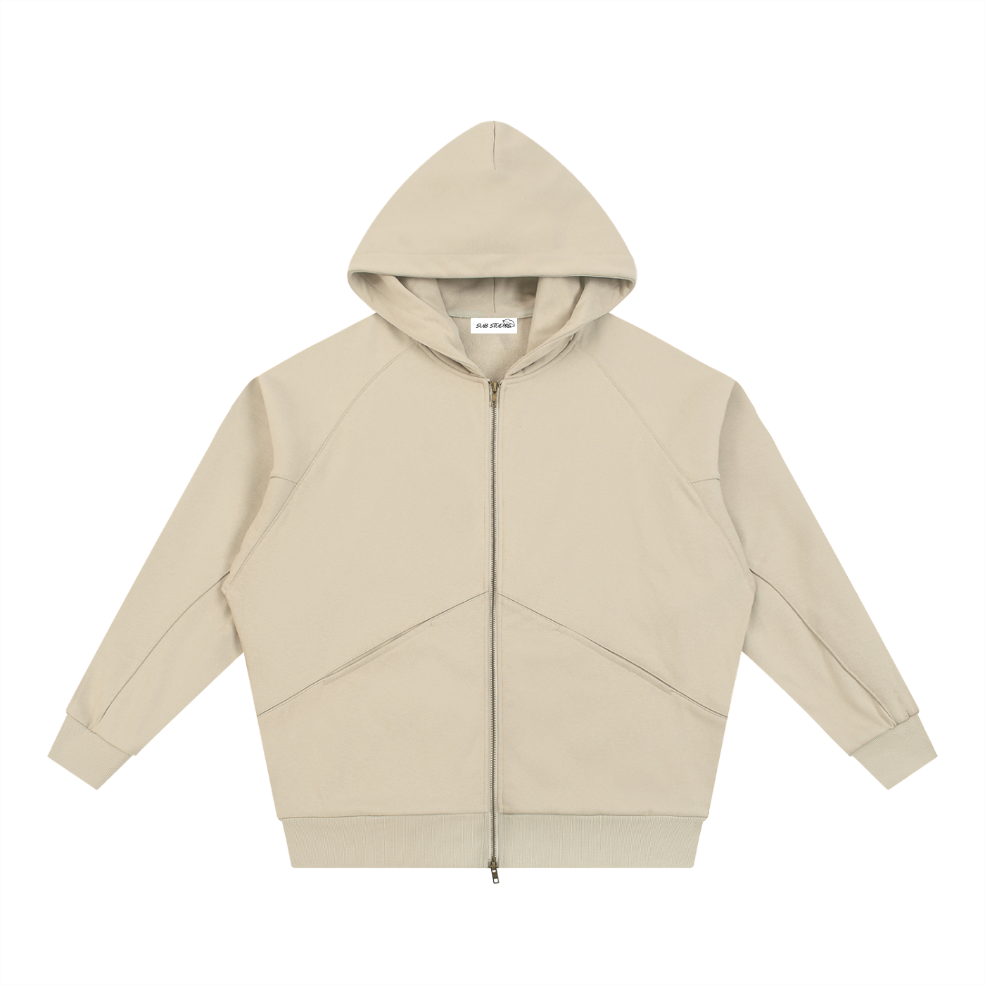 Dolman Sleeve Zip-Through Fleece  Hoodie